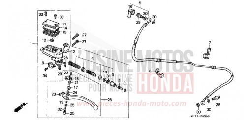 CLUTCH MASTER CYLINDER (1) VFR750FG de 1986